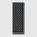 GG wool jacquard scarf - black and dark green