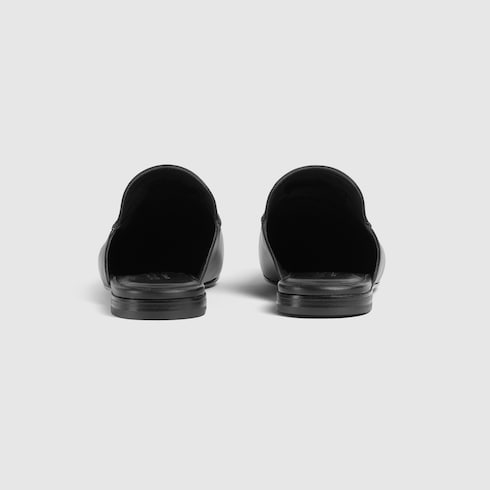 Men's mule with Horsebit - black leather