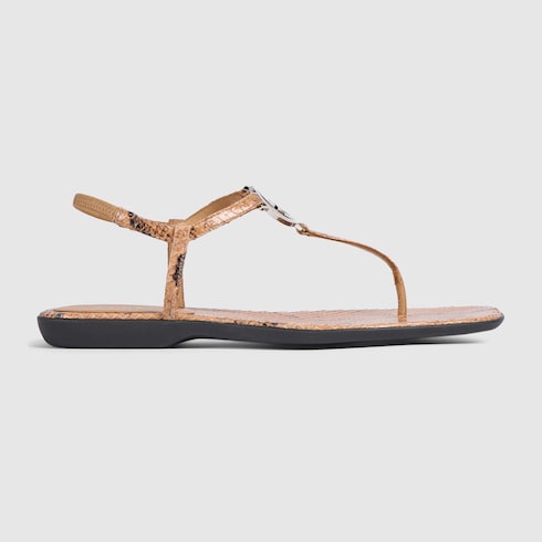 thong sandal with Interlocking G - Women's python