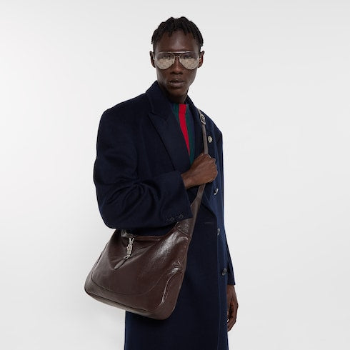 Gucci Jackie 1961 large crossbody bag - dark brown leather