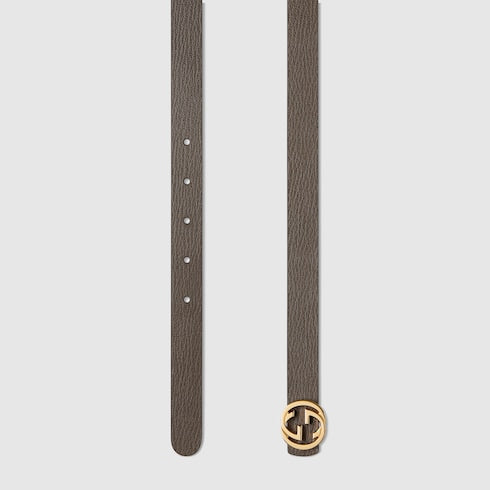 Reversible thin belt - pink and taupe leather