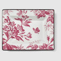 Herbarium print small trinket tray - cherry red and white