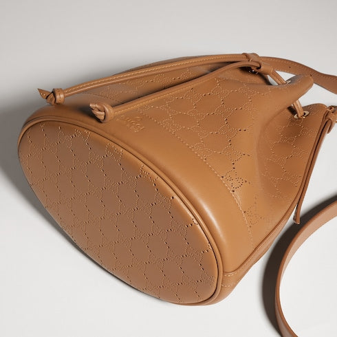 Gucci Venice small bucket bag - dark beige GG leather