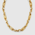 Necklace with mobile pearls - gold-toned brass