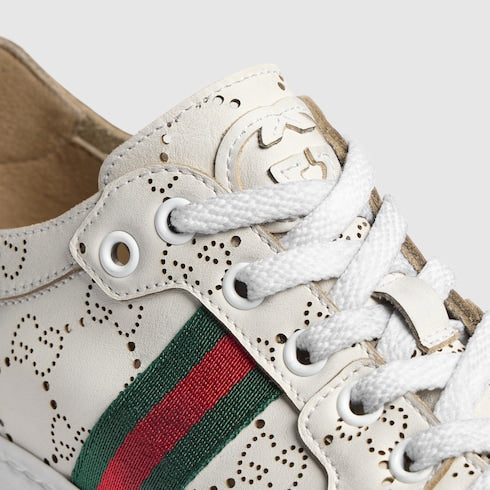 Women's Stretch low-top sneaker - white GG leather