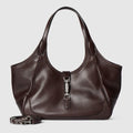 Mercato small tote bag - dark brown leather