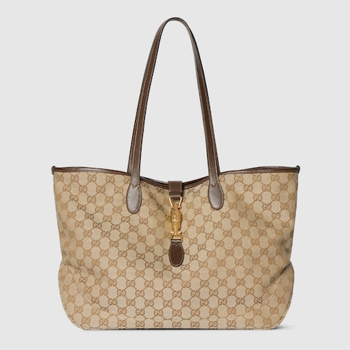 Gucci Jackie medium tote bag - sand and brown GG canvas