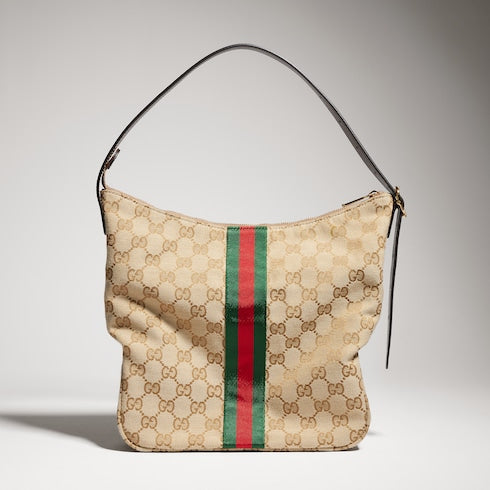 Lunetta medium crossbody bag - sand and brown GG canvas