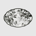 Herbarium hors d'oeuvre plate - black and white porcelain