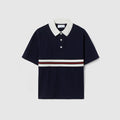 Children's cotton polo shirt - dark blue