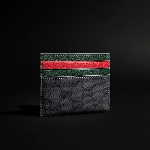 Card case with Web card slots - black GG canvas