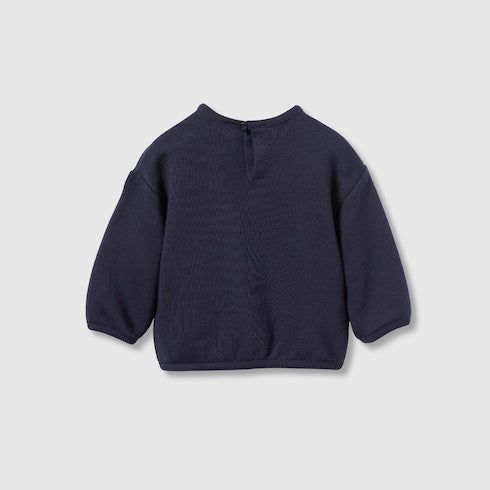 Baby cotton sweatshirt with Web - dark blue