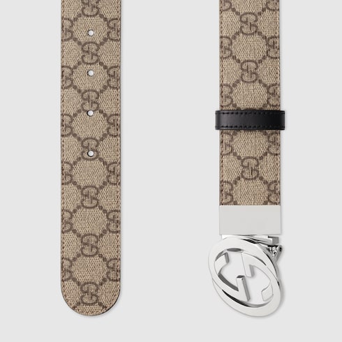 GG Supreme / Black Leather Reversible Belt - GG Supreme / Black Leather