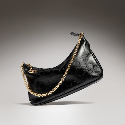 Lady Lunetta Chain small shoulder bag - black GG leather