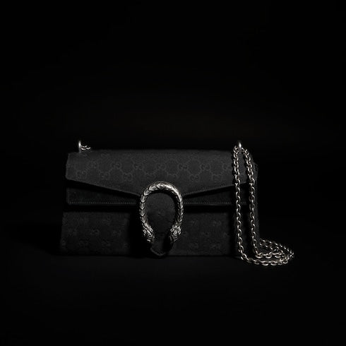 Dionysus medium shoulder bag - black GG canvas