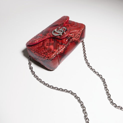GG Marmont python mini shoulder bag - deep red