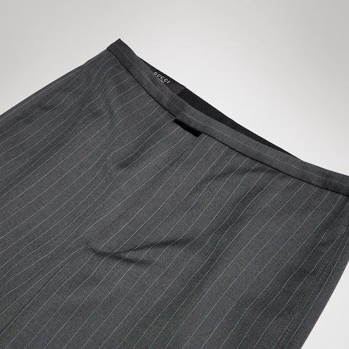 Pinstripe wool mohair pants - dark grey