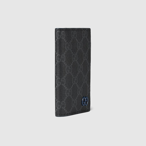 Blue interior GG long card case - black Supreme