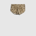 Printed silk shorts - ivory and brown