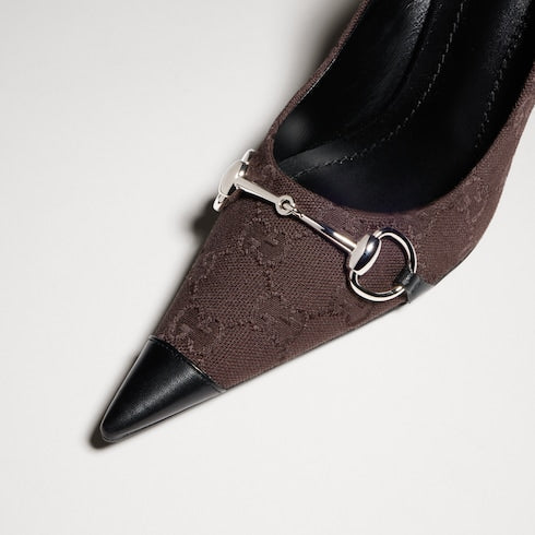 Women's Donna pump - dark brown GG canvas