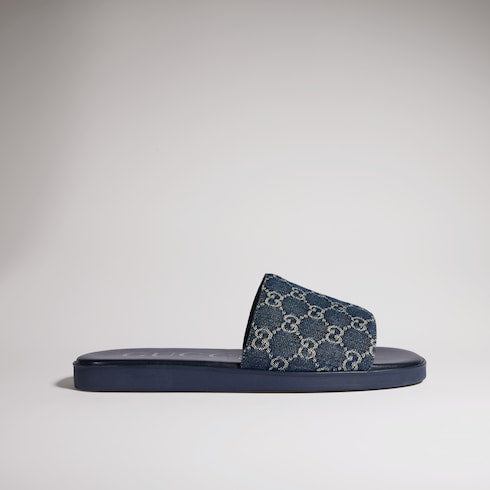 Men's slide sandal - dark blue GG denim