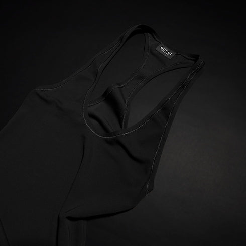 Crêpe jersey dress - black