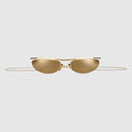 Foldable oval-shaped sunglasses - gold-toned