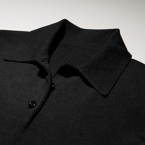 Fine stretch silk dress - black
