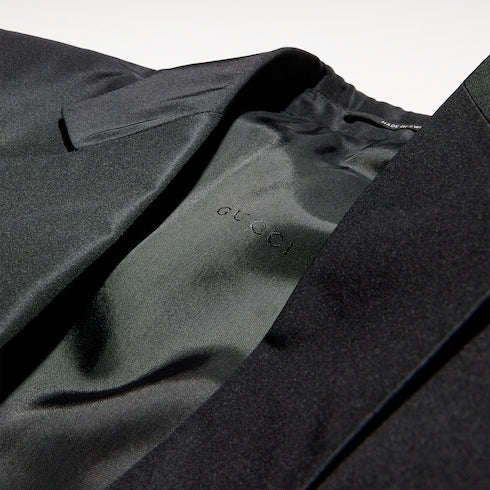 Fine silk faille jacket - black