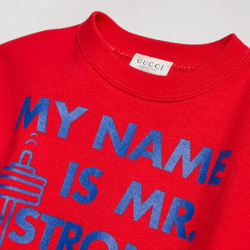 Children's cotton sweatshirt with print - red