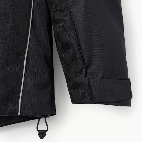 GG technical fabric jacquard jacket - black