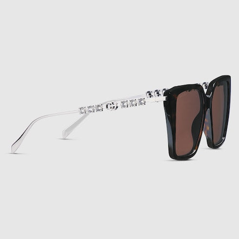 Square frame sunglasses - dark brown tortoiseshell