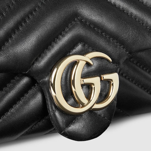 GG Marmont mini shoulder bag - black leather