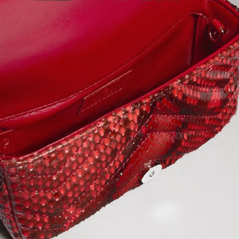 GG Marmont python mini shoulder bag - deep red