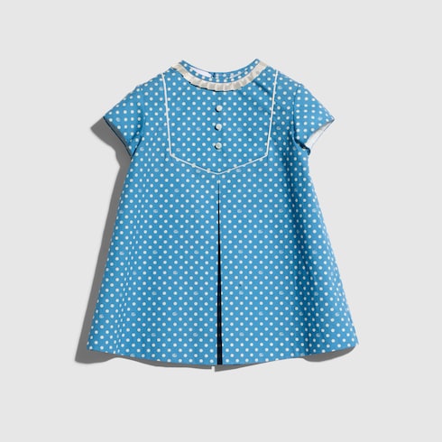 Baby printed cotton dress - blue