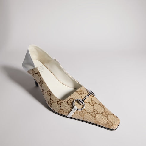 Women's Vittoria pump - sand and brown GG canvas