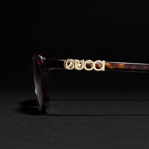 Rectangular-frame sunglasses - brown tortoiseshell
