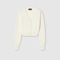 Cotton cardigan with embroidery - white