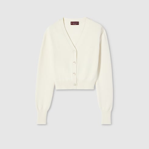 Cotton cardigan with embroidery - white