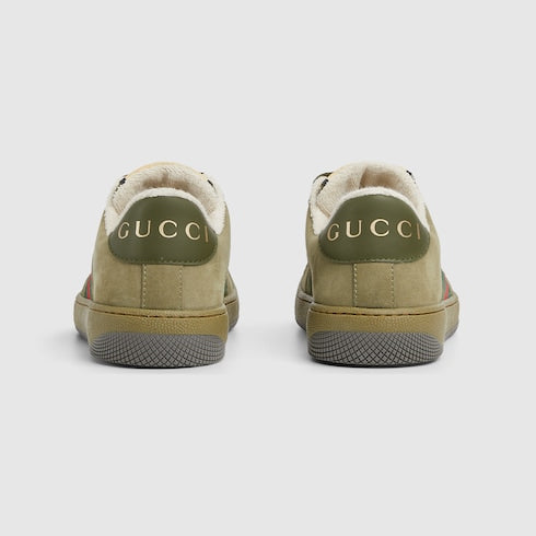 Children's Screener sneaker - green suede