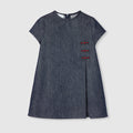 Children's denim dress with Web - dark blue