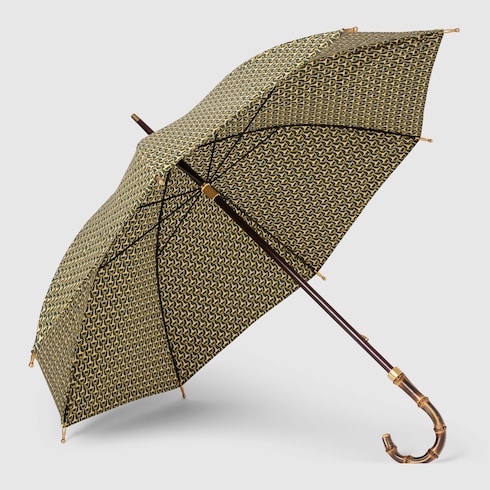 Horsebit print nylon umbrella - green
