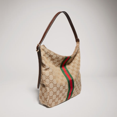 Lunetta medium crossbody bag - sand and brown GG canvas