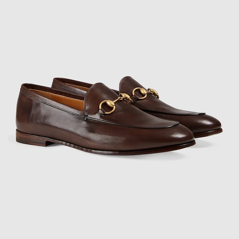 Women's Dark Brown Leather Gucci Jordaan Loafer