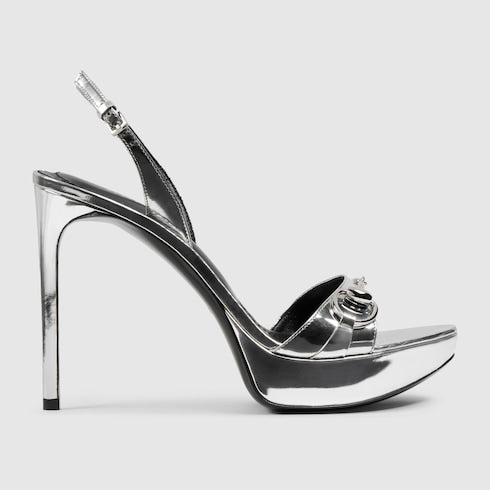 Women's Donna platform sandal - metallic silver leather