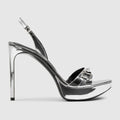 Women's Donna platform sandal - metallic silver leather