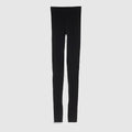 Seamless stretch nylon jersey leggings - black