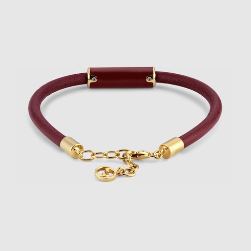 Bracelet with enamel Gucci - Rosso Ancora red leather