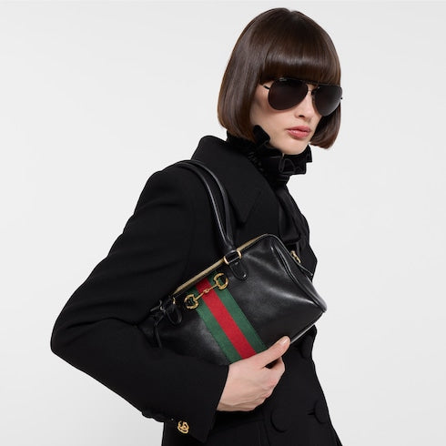 Borsetto medium boston bag - black leather
