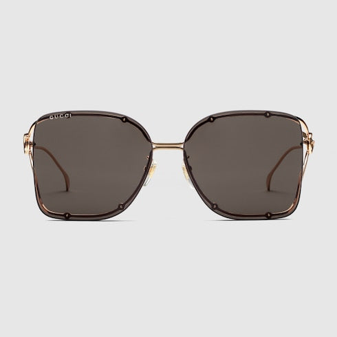 Square frame sunglasses - rose gold